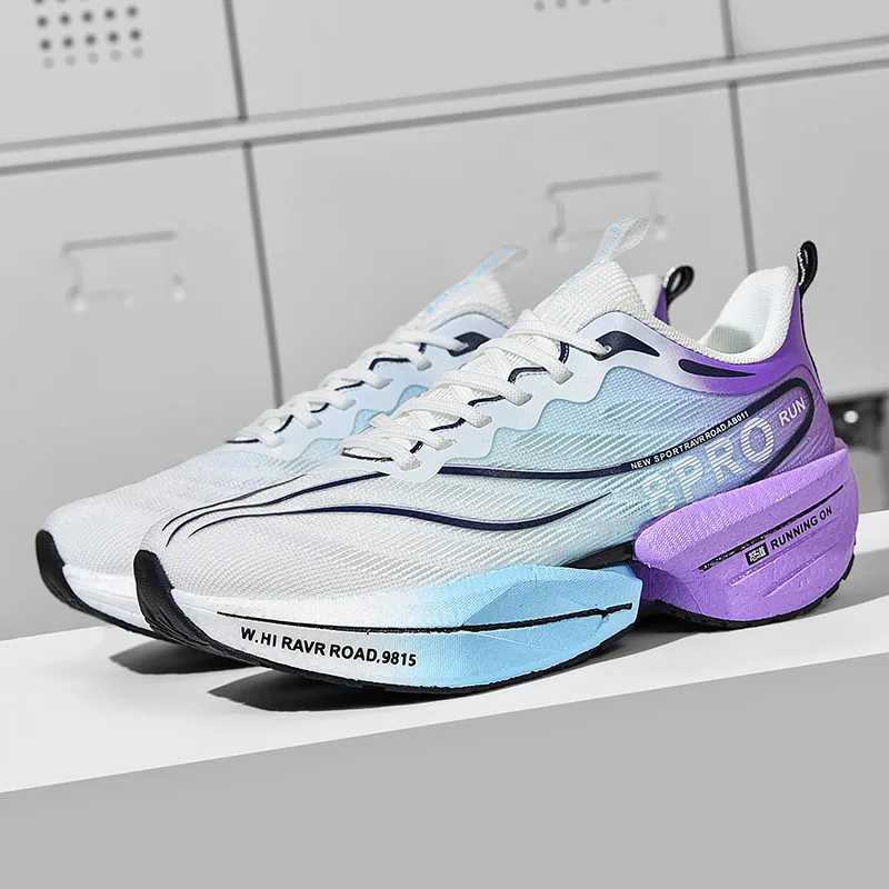 Carbon Plate Sneakers Marathon Men Sports Running Shoes Air Cushion Lightweight Women Athletic Gym Hiking Outdoor Footwear Male