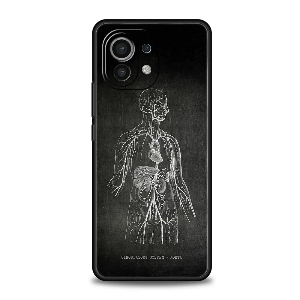 Chalkboard Anatomy Soft Phone Case - Artistic Design Protective Cover