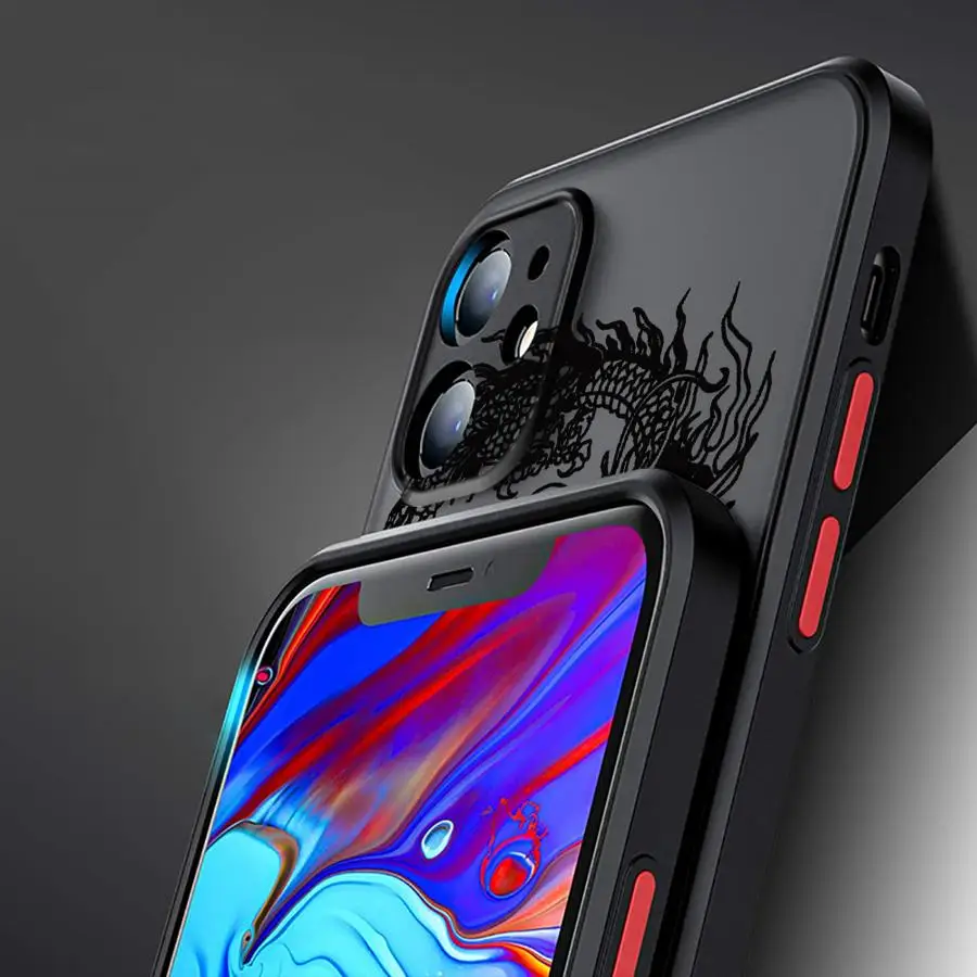 Matte Soft Cover Phone Case with Cool Fashion Dragon Design