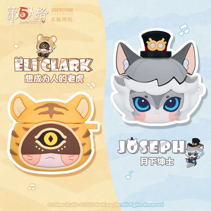 

Game Identity V Eli Clark Joseph Kawaii Cosplay Silicone Protective Case For Q Airpods 1 2 Earphone Box Prop