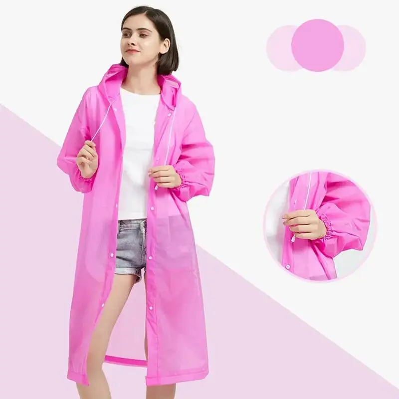 Children Adult Waterproof Raincoat Reuseable EVA Rain Poncho For Kids Girls Women Transparent Clear Rainwear Suit For Student raincoat poncho