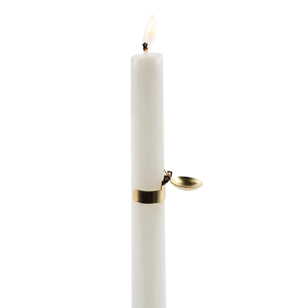 Candle Wick Trimmer Snuffer Automatic Extinguisher Taper Candle Tools Care Kit Silver and Gold Color