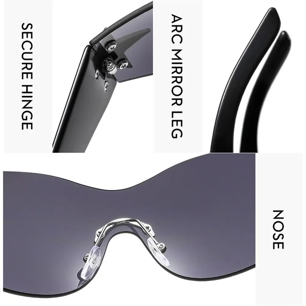 Rimless Y2k Sunglasses Oversized Trendy Wrap Around Shield Shades_voghion.com