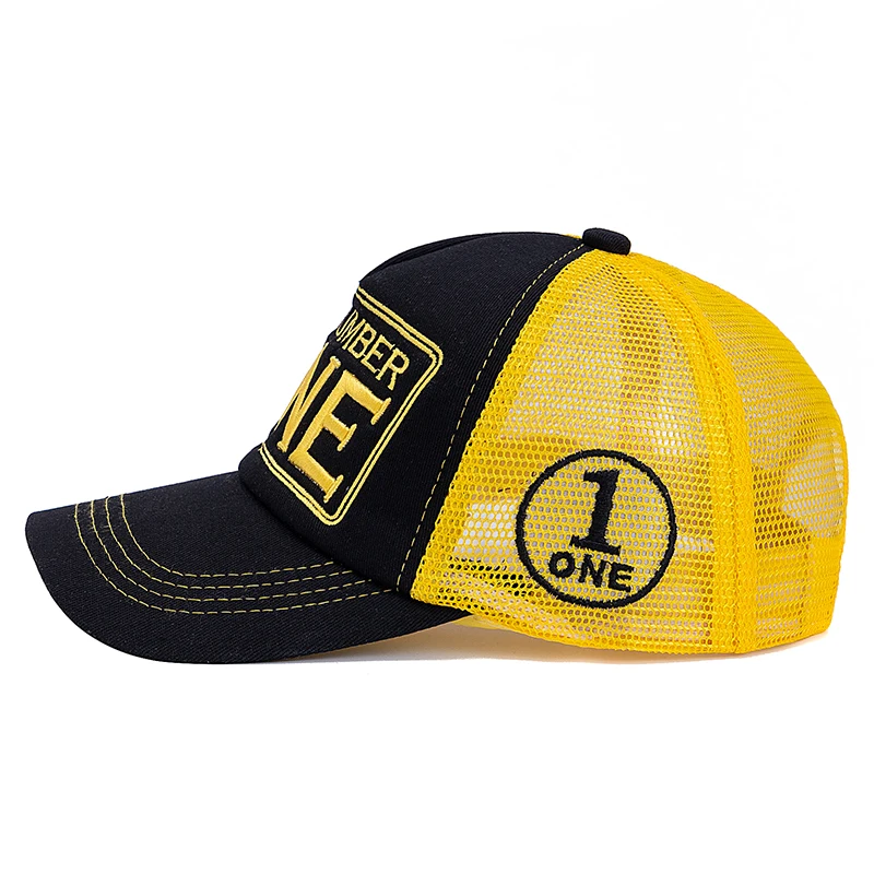 Hot Sale Unisex Baseball Cap Classic ONE Letter Pattern Mesh Cap Men And Women Breathable Streetwear Summer Trucker Hat