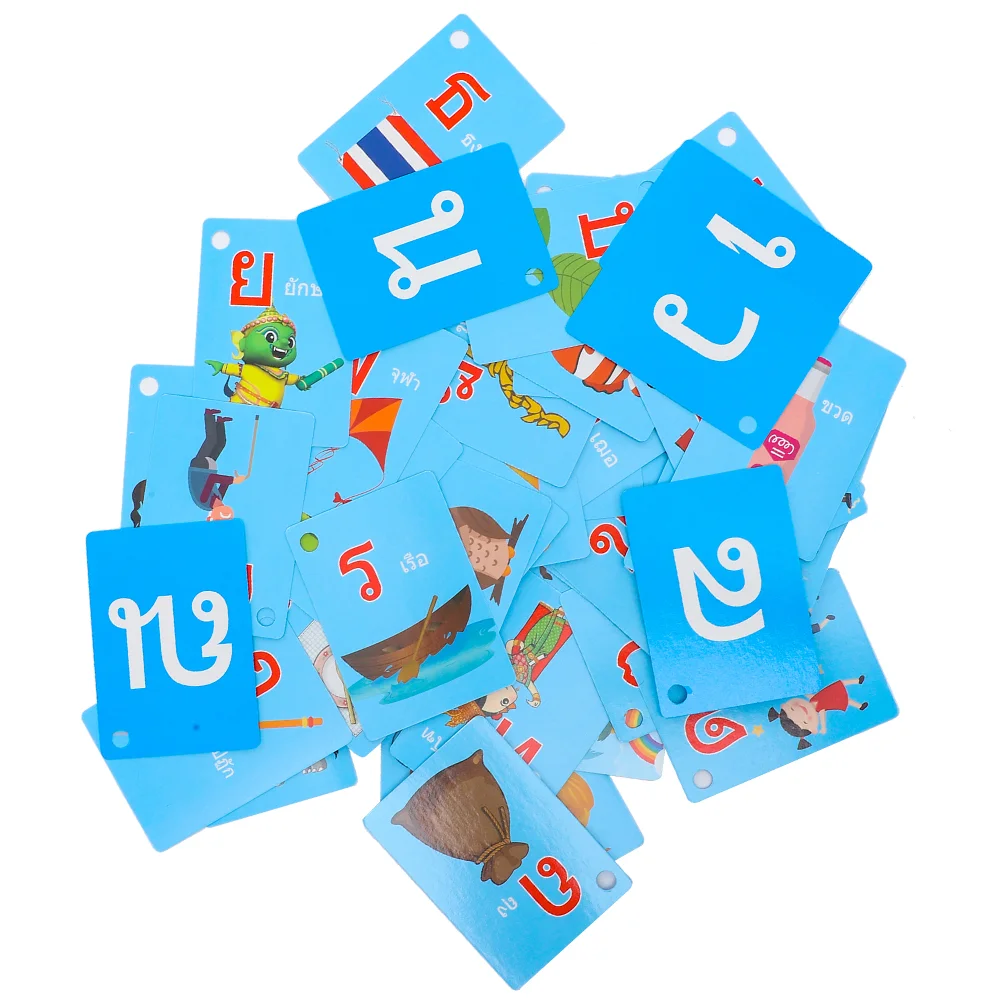 

45Pcs Thai Language Learning Cards Funny Words Flash Cards Teacher Teaching Materials for Kids