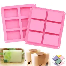 

1PCS Silicone soap mold 6 Cavity Plain Basic Rectangle Mould For Homemade Craft soap making