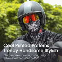 WEST BIKING 3D Skull Pattern Motorcycle Balaclava Summer UV Protection Cycing Caps For Men MTB Road Bike Full Face Ice Silk Mask 2