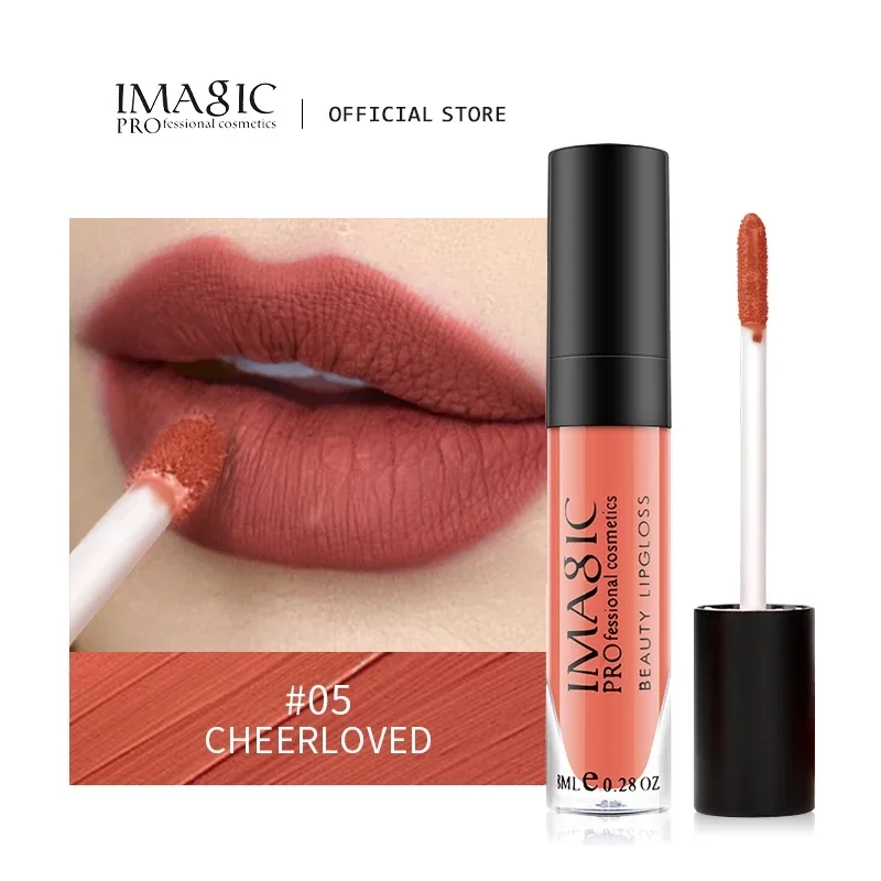 Imagic 1Pcs Matte Sexy Matte Lipgloss Lipgloss Waterproof Long Lasting Gloss Beauty Makeup Lip Gloss Fashion Lip