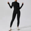 Women's Jumpsuits One-Piece Suit Zipper Long Sleeved Yoga Set Gym Push Up Workout Clothes Fitness Bodysuit Sportswear Tracksuit 3