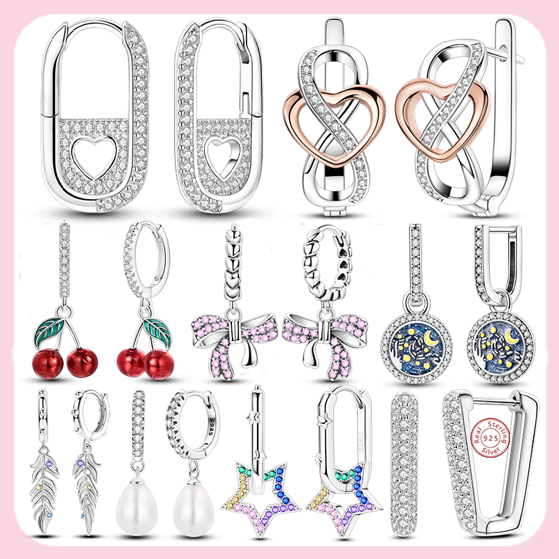 2024 Original 925 Sterling Silver Hoop Earring Zirconia Irregularity Stud Earring For Women Engagement Birthday Jewelry Gift