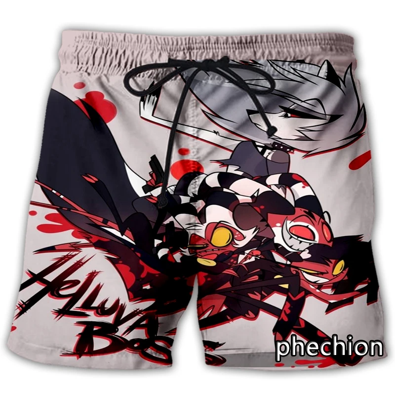 

phechion New Men/Women Anime Helluva Boss 3D Printed Casual Shorts Fashion Streetwear Men Loose Sporting Shorts A228