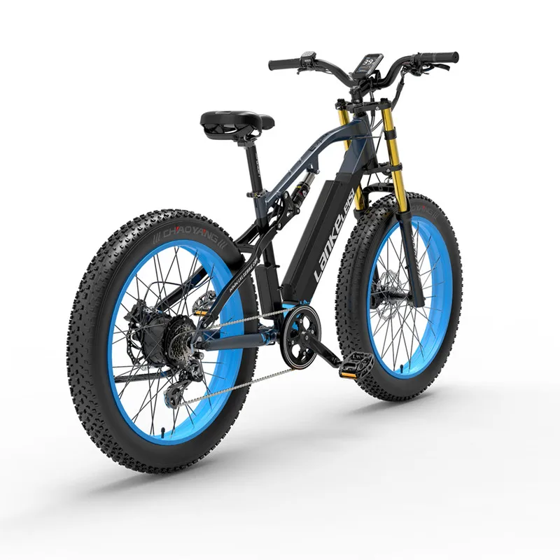 US EU UK LANKELEISI RV700 Electric Bicycle 48V 16Ah 1000W Electric Mountain Ebike Fat Tire Oil spring suspension Bike