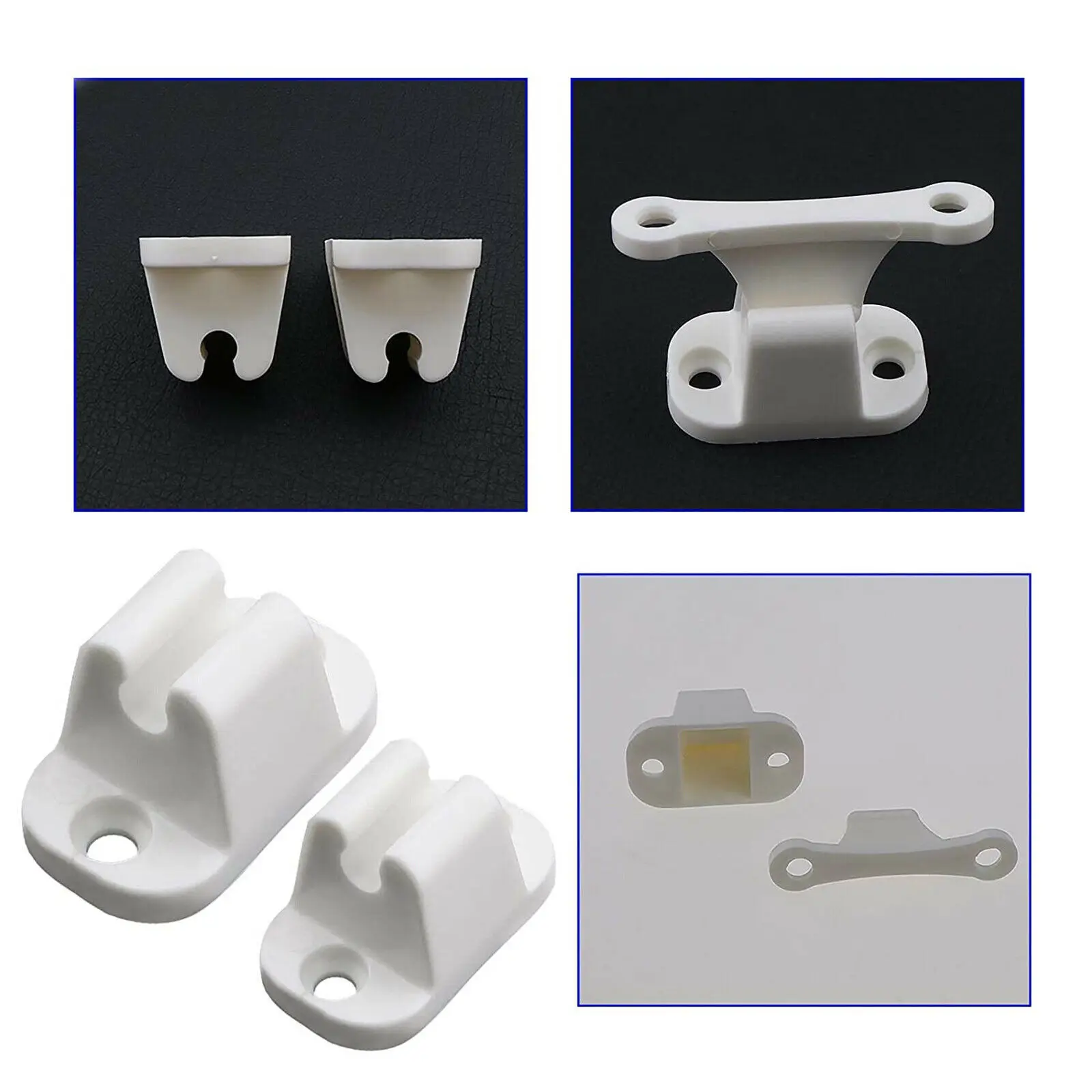 2Pcs Door Retainer Kit Caravan RV Motorhome Camper Main Door Gate Push Catch Retainer Clip Holder White Nylon Door Stopper 2pcs universal plug marine boat plug bung nylon thread boat stopper drain holes plugs