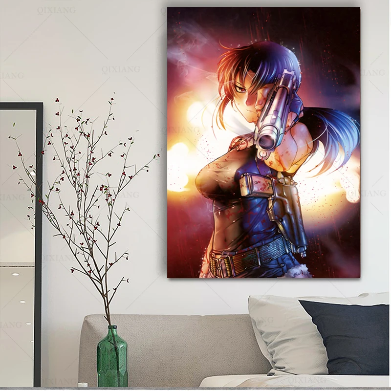 Black Lagoon Revy Roberta Sawyer Anime Posters Canvas Painting Wall Decor Wall Art Picture For Living Room Decor Home Decor Aliexpress