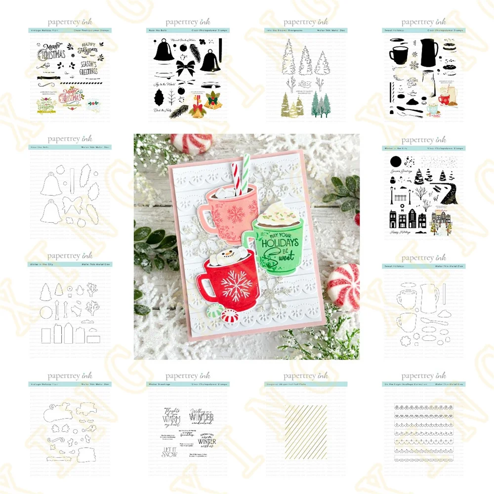 

Winter in the City Metal Cutting Dies and stamps DIY Scrapbooking Card Stencil Paper Cards Handmade Album Stamp Die Sheets 2023