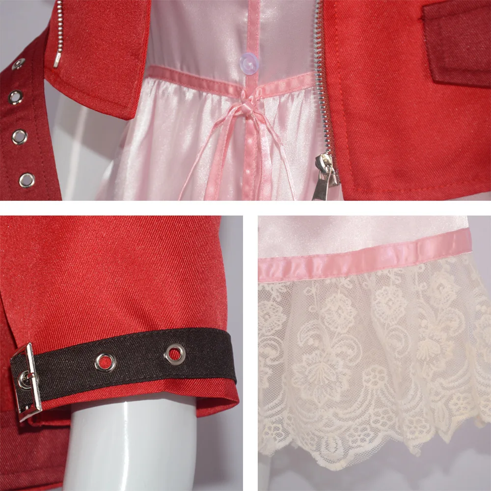 Final Fantasy VII Aerith Gainsborough Cosplay Costume for Women (Unofficial)