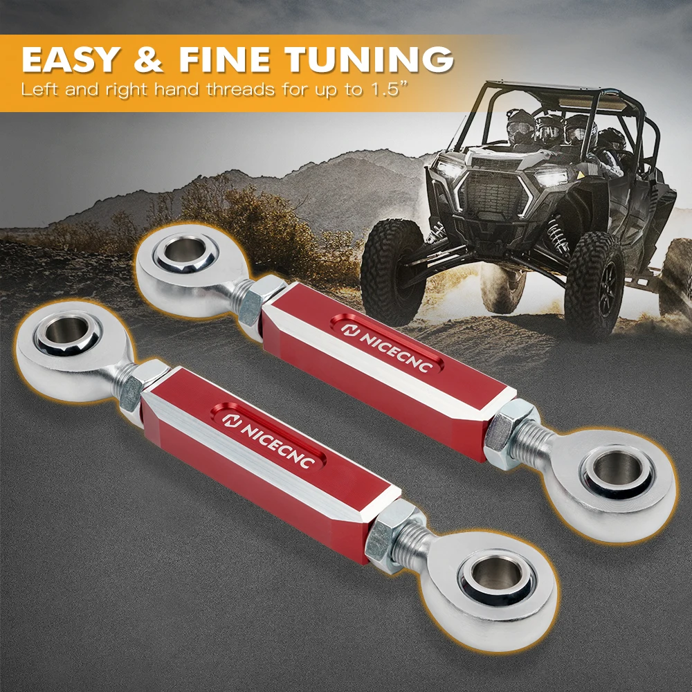 NiceCNC Einstellbare Vordere und Hintere Stabilisator-Verbindungsstangen für Polaris RZR XP4 1000 XP1000 900 4 XP 1000 Stabilisator-Endverbindungen – Detail 2