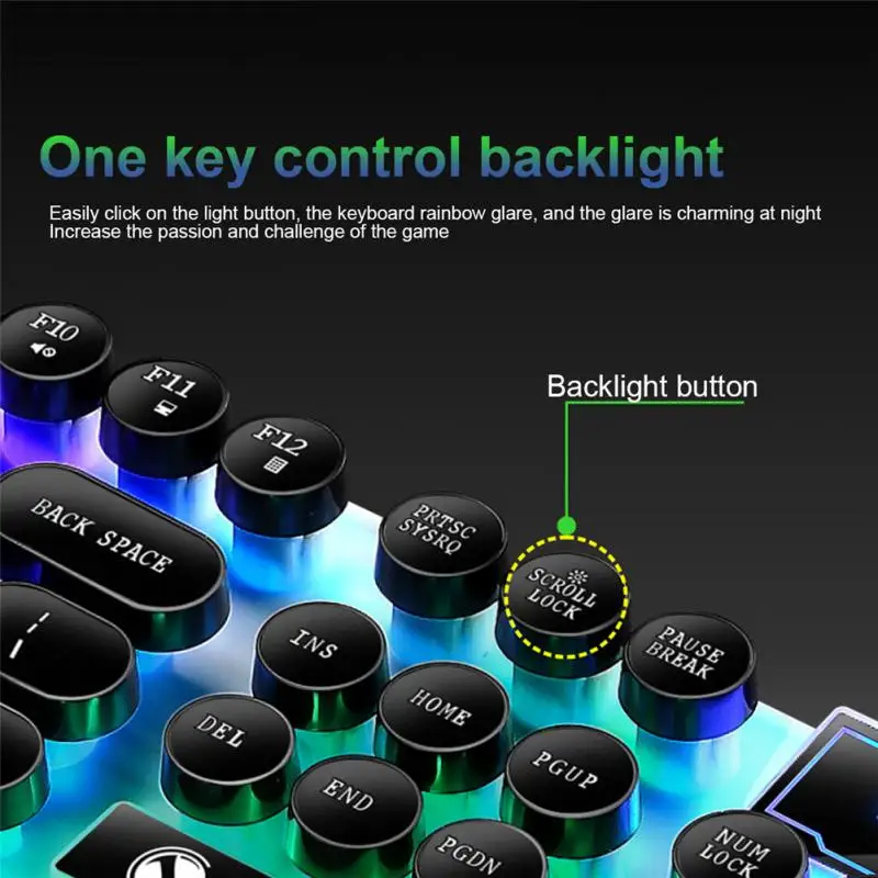 기계식 키보드 104 키, 방진 USB 유선 키보드 마우스 세트, 방수 RGB 백라이트 게임용 키보드, 게이밍 마우스 쿨