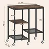Kitchen Microwave Cart,Microwave Stand with Wheels,Coffee Bar Table Station,4-Tier Rolling Baker's Rack 2