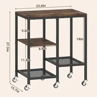 Kitchen Microwave Cart,Microwave Stand with Wheels,Coffee Bar Table Station,4-Tier Rolling Baker's Rack 2
