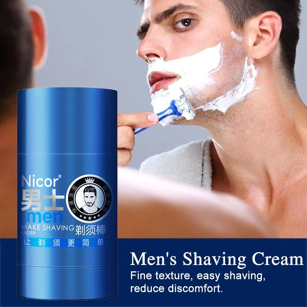 Portable Shaving Cream Lubricate Beard Deep Cleasing Smooth Shave Moisturizing Facial Cleanser Shaving Stick Facial Care Fo E1G2