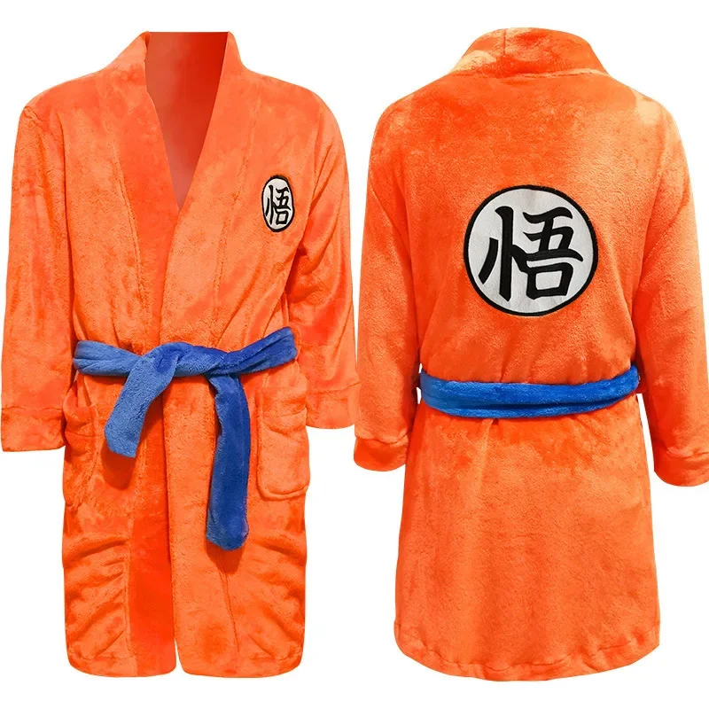 Anime DRAGON Son Goku Kakarotto cosplay costume jumpsuits kigurumi pajamas winter flannel adult men women clothing