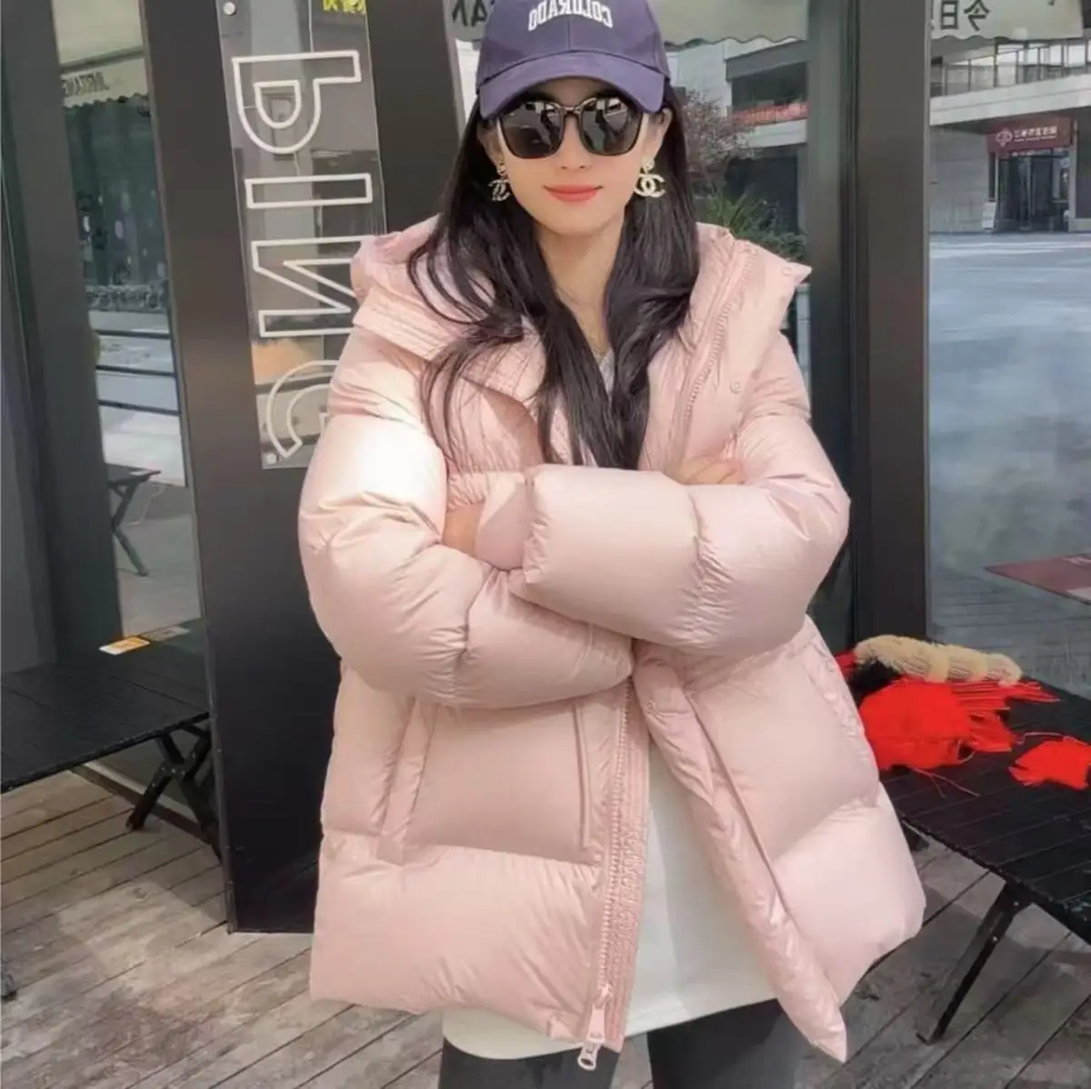 Women Down Cotton Jacket Drawstring Waist Slim Cotton Padded Jacket 2025 Winter New Warm Thicken Cotton Coat Women Hooded Parkas
