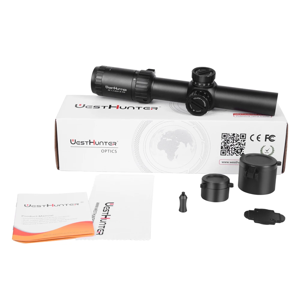 Rifle Scope WestHunter HD 1.2-6X24 FFP Compact Scope First Focal Plane Tactical Hunting Riflescopes