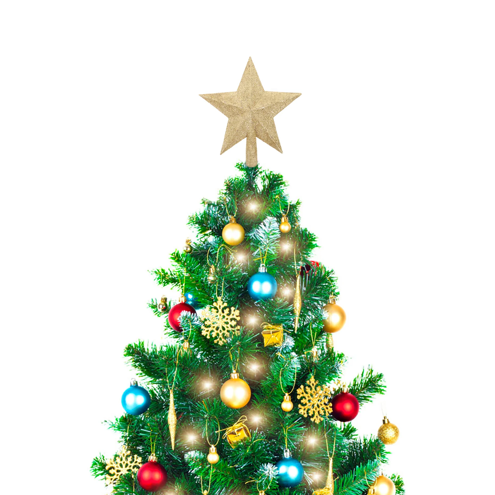 

Christmas Decorations Christmas Tree Star Five-pointed Star Pendant Ornament (Golden)