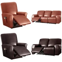 1 2 Seat Waterproof Recliner Sofa Cover PU Leather Armchair Cover  Chair Cover Elastic Single Sofa Slipcover Living Room 1