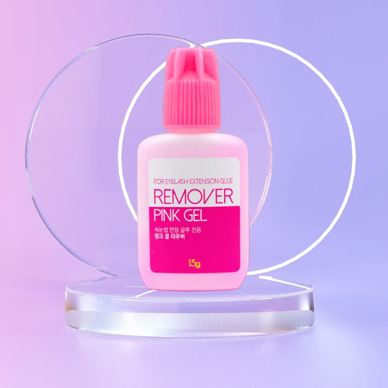

1Bottle Pink Gel Remover 15ml Korea Individual Eyelash Extensions Adhesive Remover No Stimulation Professional Beauty Tools