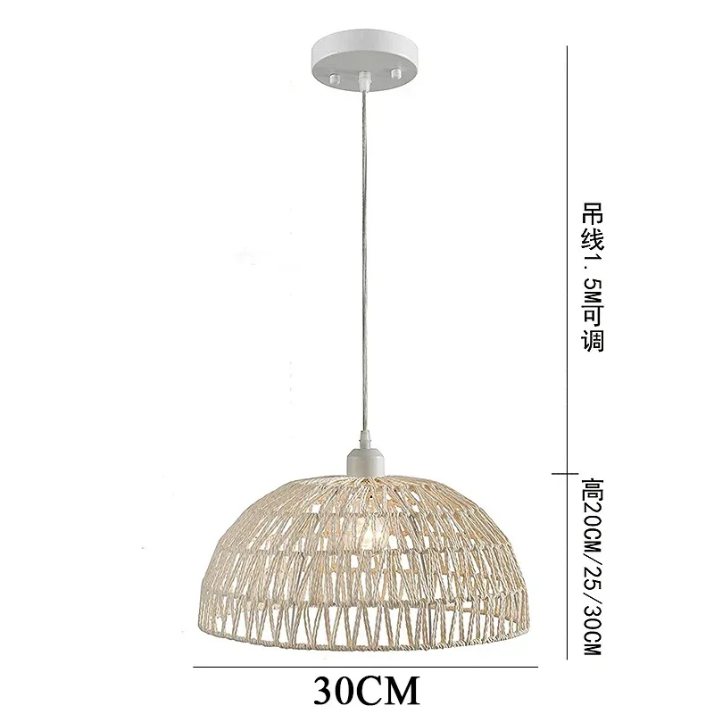 Japanese-style Hemp Rope Chandelier Pendant Light For Homestay Pastoral Restaurant Tea Room Bar Bedroom Livingroom