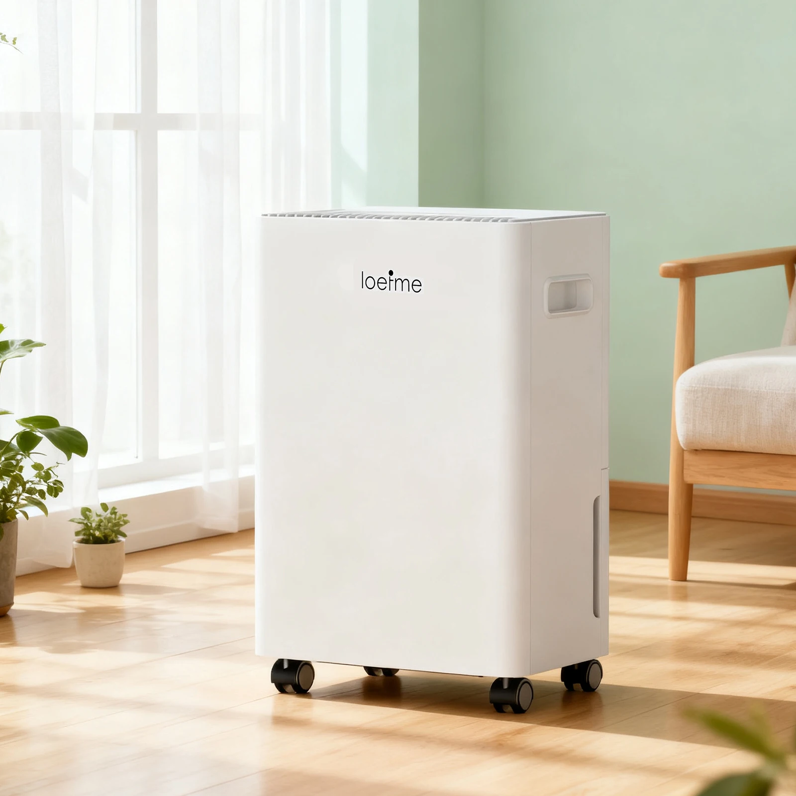 Déshumidificateur LOEFME 10L avec capteur d'humidité automatique, minuterie 24H, 3 modes pour la maison, affichage numérique à drainage continu, mode sèche-linge 1