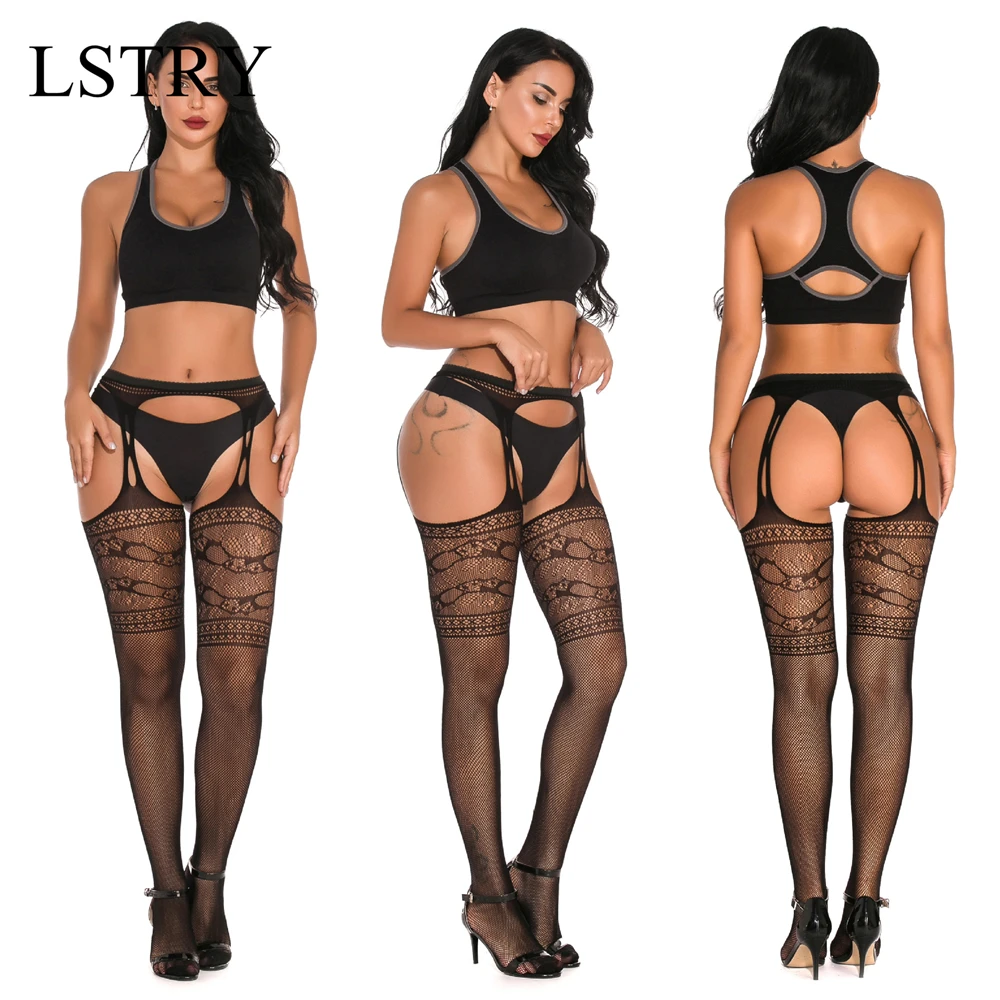 Fishnet Pantyhose Plus Size Thigh High Socks Erotic Stockings With Garter Belt For Women Sexy Lingerie women socks women tights sexy lingerie