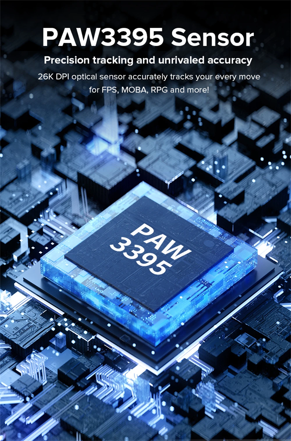 Delux-M800 Mouse Ultra Leve para Jogos, Macro
