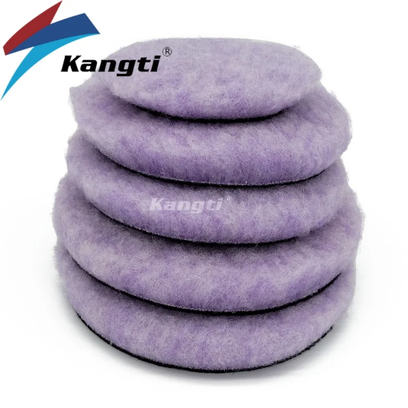 3 (80mm)/5(125mm)/6 (150mm) 보라색 양모 패드 고밀도 양고기 자동차 폴리 셔 용 모직 폴란드어 버핑 패드