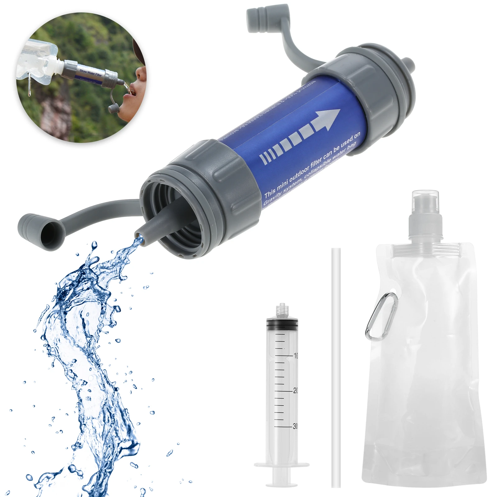 Purificador de agua de supervivencia, filtro de agua de 0,01 micras, Pajita  de emergencia para exteriores, tormenta - AliExpress