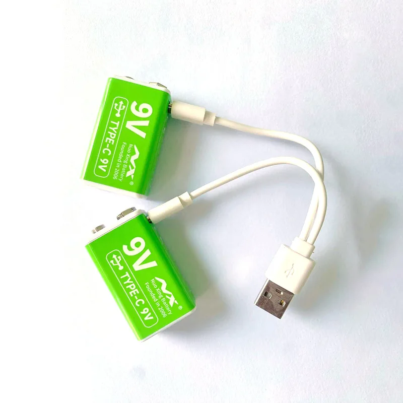 Batteria ricaricabile da 9 V Batterie agli ioni di litio da 3700 mWh per batteria per torcia multimetro con ricarica ciclica ecologica - immagine 5