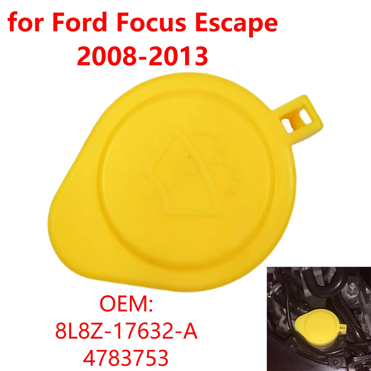 neer  ② 8L8Z-17632-A Car Windshield Washer Fluid Reservoir Tank Cap