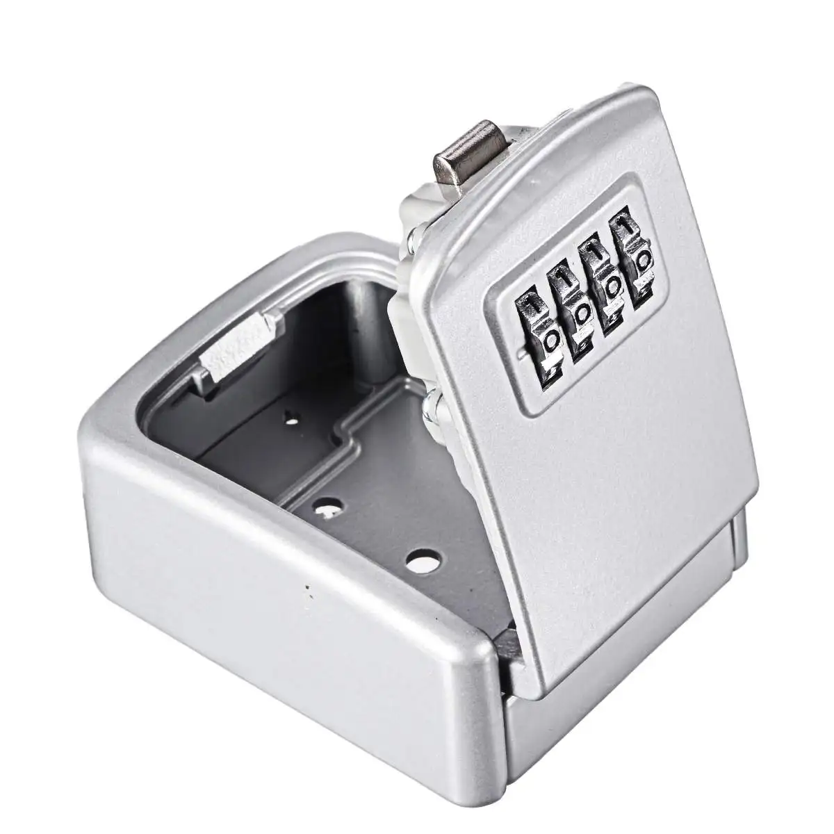 Black/Gold/Silver Metal Outdoor Wall-Mounted Key Lock Box with 4-Digit Combination Security