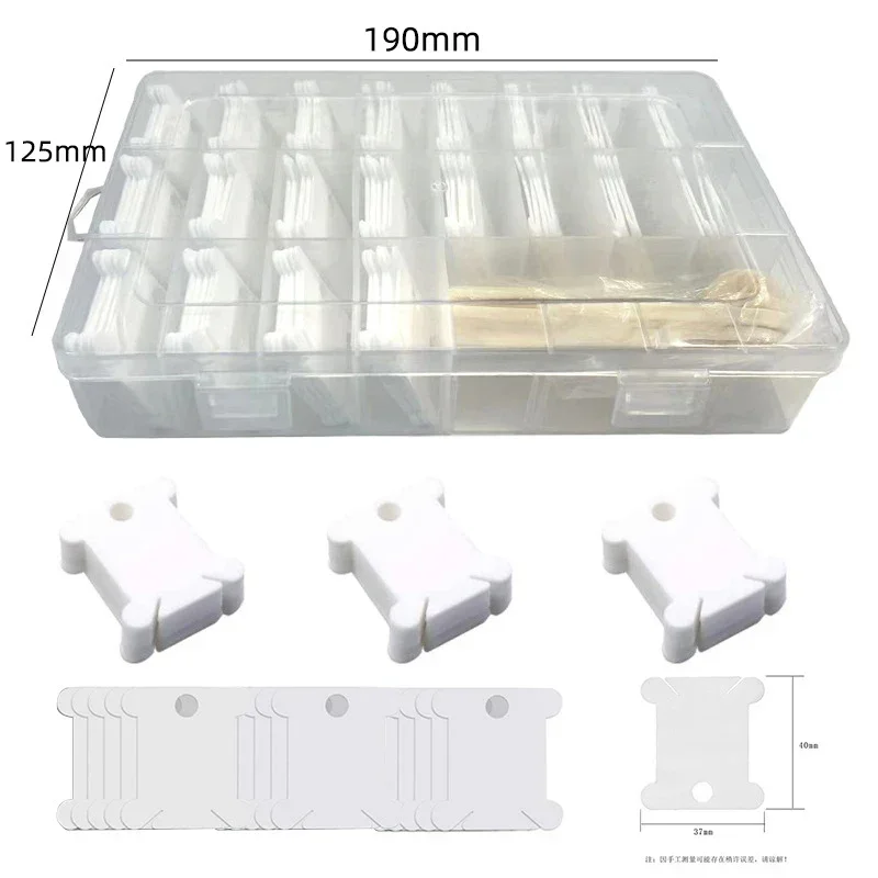 Plastic Bobbins and Bobbin Winder Set Spool Thread Card Embroidery Floss DIY Stitch Thread Organizer Holder for Sewing Accessories Embroidery Floss Organizer