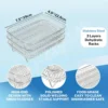 Three Stackable Air Fryer Rack Ovens Racks Stainless Steel Basket Tray Air Fryer Accessories Kitchen Gadgets Baking Tools 6