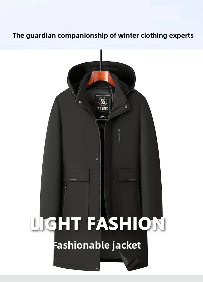 الراقية طويلة رشاقته الشتاء العلامة التجارية الجديدة عارضة الأزياء الثقيلة مقنعين سترة سترة في الهواء الطلق سترة واقية يندبروف معاطف ملابس خارجية