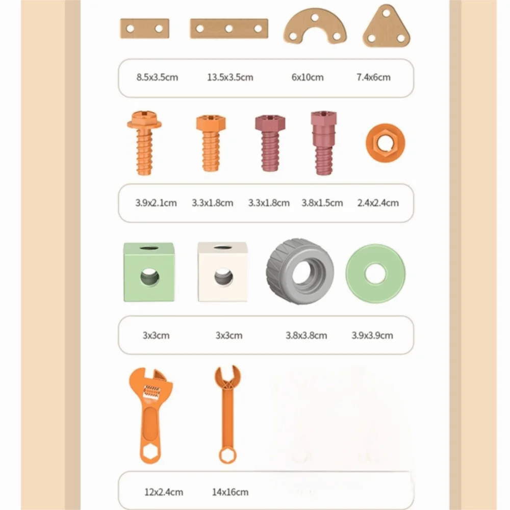 59/100/143Pcs Children's Educational Simulation Maintenance Toolbox Plastic Montessori Learning Wooden Tool Playset DIY Kit