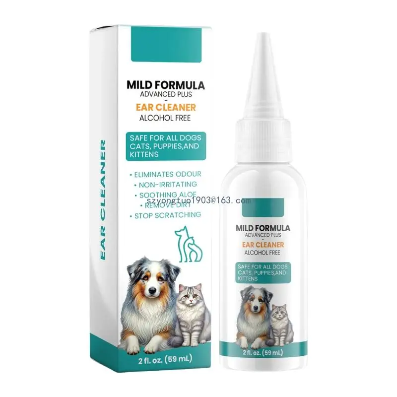 2oz Natural Pet Ear Drop Prevents Itching and Ear Odors Earmites Cleanser Liquid