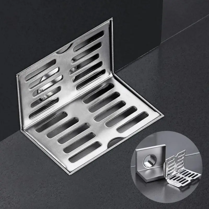 304 Stainless Steel L-shaped Corner Floor Drain Outdoor L-shaped Floor Drain Balcony Corner Side Drainage