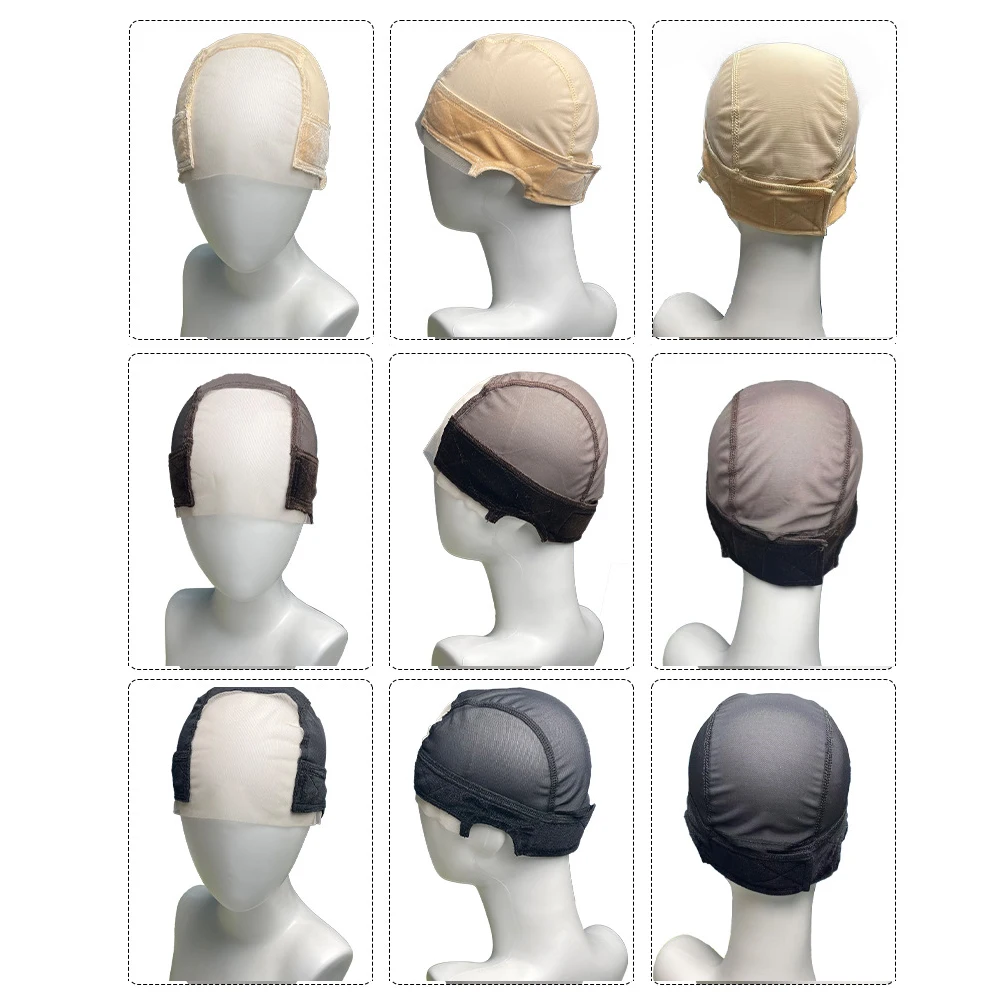 Female Headband Wig Cap Hd Lace Wig Cap For Wig Making U Part Wig Caps With Adjustable Velvet Wig Grip To Wear Wig Nude Hair Net
