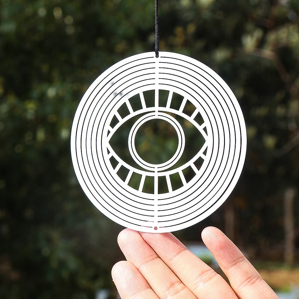 Turkish Devil Eye Wind Spinner Catcher Sublimation 3D Mirror Reflection Rotating Windchime Feng Shui Amulet Hanging Garden Decor - Image 3