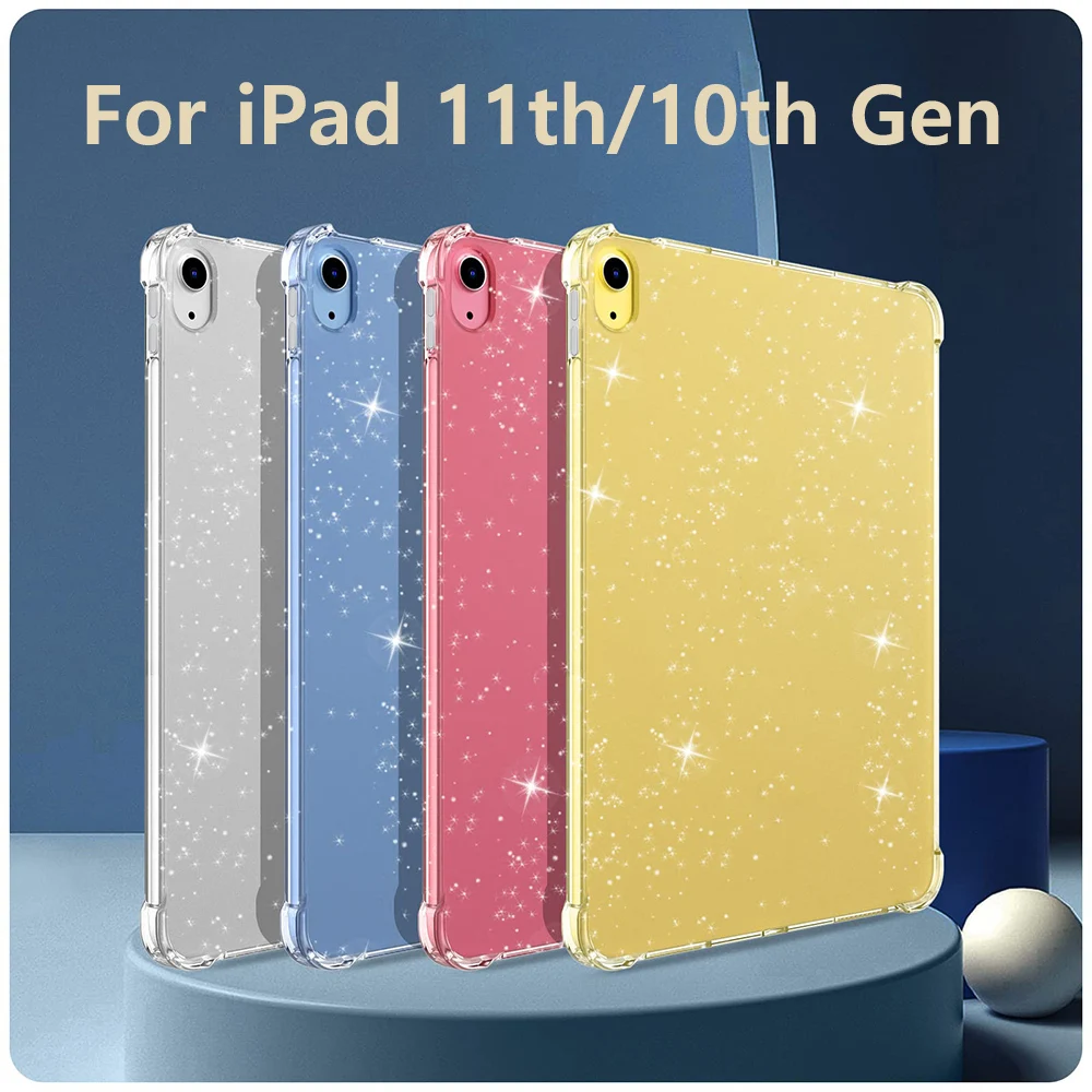 Glitter Case for iPad (A16) 11th Generation 11 Inch 2025/10th Generation 10.9 Soft Silicone Shell Shimmering Glittering Case