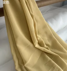 Yellow Chiffon Fabric - Perfect for Sewing Curtains, Summer Dresses, Lining, Wedding Decor, and DIY Projects (Milk tea)